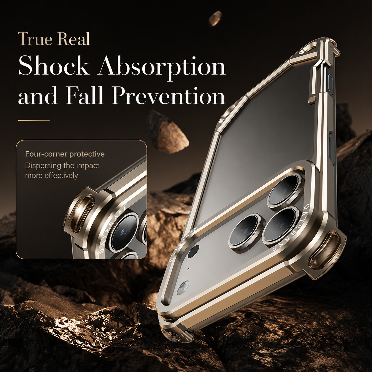 Premium iPhone Case Camera Lens Protection Ultra Thin Metal Frame Bumper Shockproof Cover Wireless Charging Compatible Half Wrapped Design