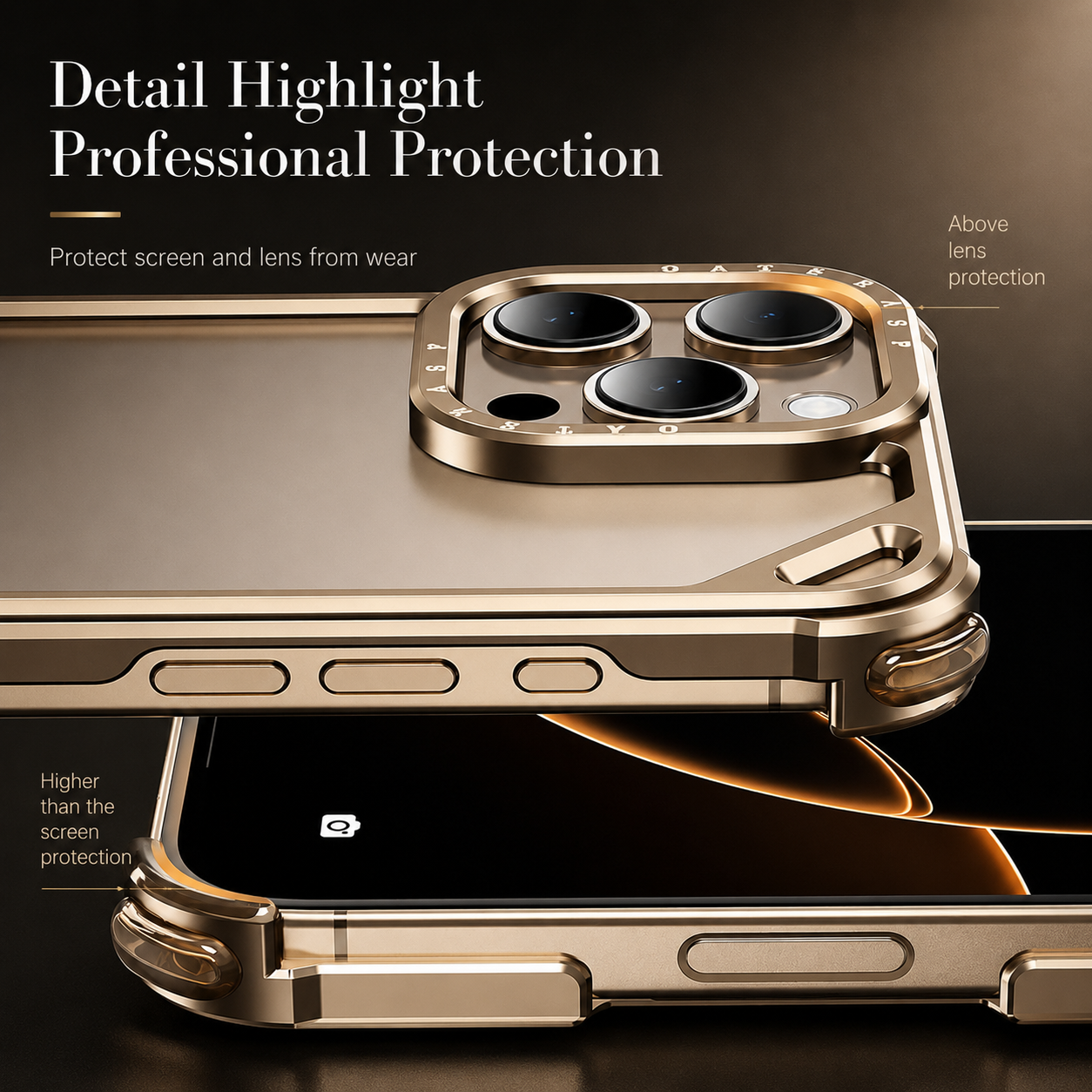 Premium iPhone Case Camera Lens Protection Ultra Thin Metal Frame Bumper Shockproof Cover Wireless Charging Compatible Half Wrapped Design