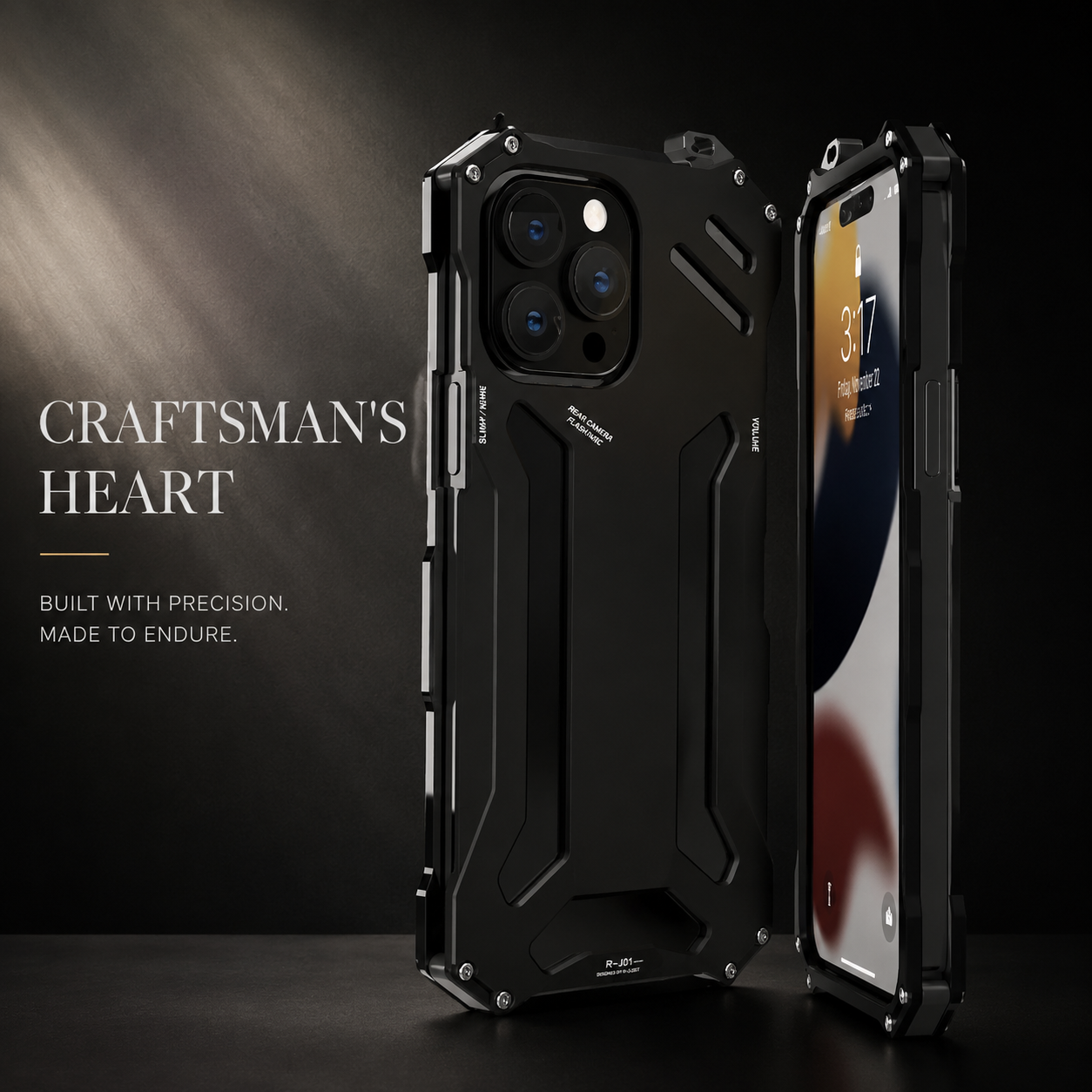 Premium iPhone Case Camera Lens Protection with Aluminum Alloy Armor Construction, Shockproof Design, Anti Scratch Surface, Matte Non Slip Finish