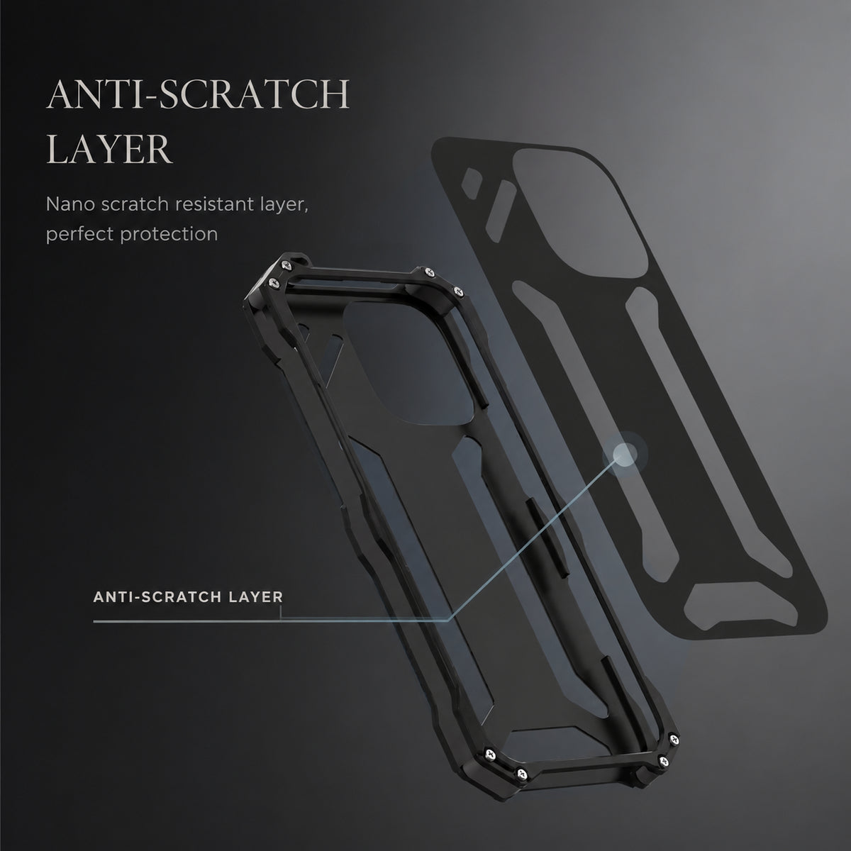 Premium iPhone Case Camera Lens Protection with Aluminum Metal Construction, Shockproof Design, Anti Scratch Surface, Anti Fingerprint Non Slip Finish