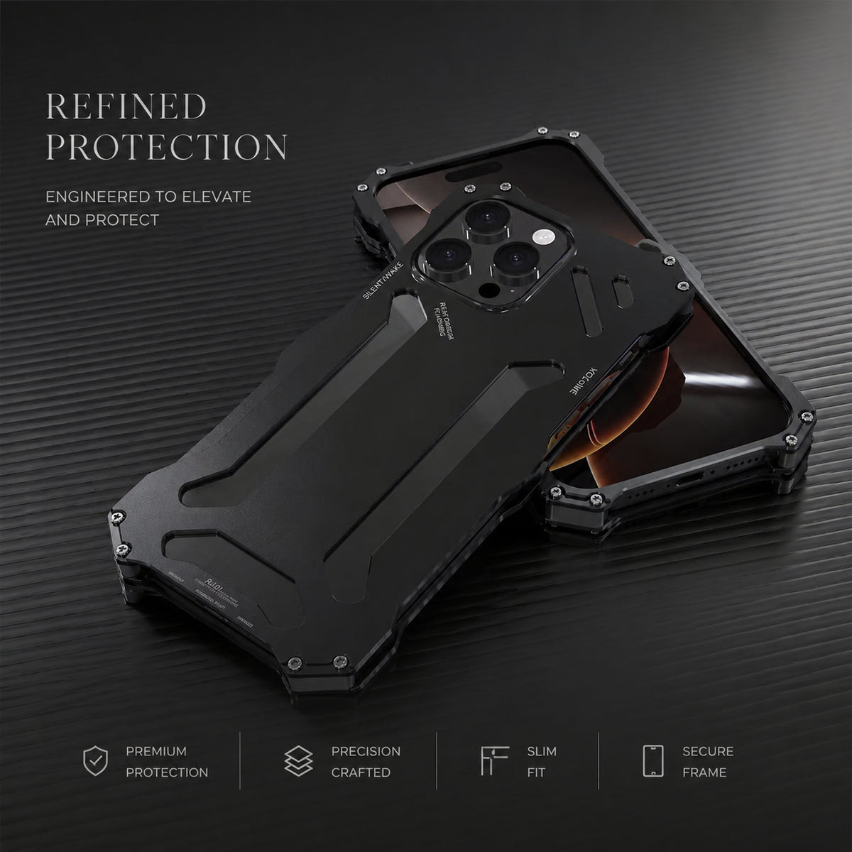 Premium iPhone Case Camera Lens Protection with Aluminum Metal Construction, Shockproof Design, Anti Scratch Surface, Anti Fingerprint Non Slip Finish