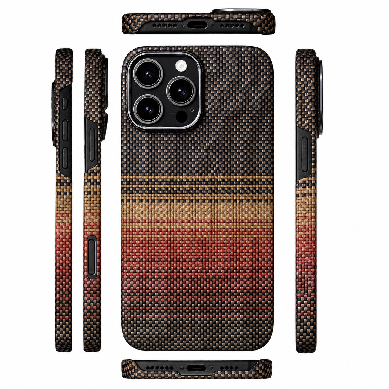 Premium iPhone Case Carbon Fiber Aramid Cover Shockproof Anti Fingerprint Anti Scratch Non Slip Grip Ultra Thin Lightweight Design Durable Protective Case