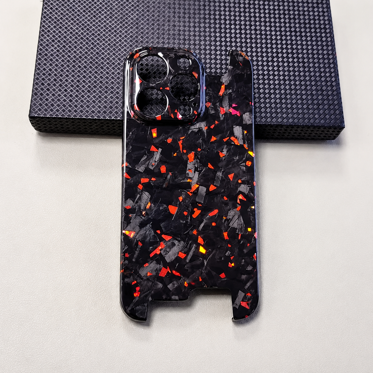 Premium iPhone Case Carbon Fiber Aramid Cover Shockproof Anti Fingerprint Non Slip Grip Ultra Thin Lightweight Durable Protective Case Glossy Design