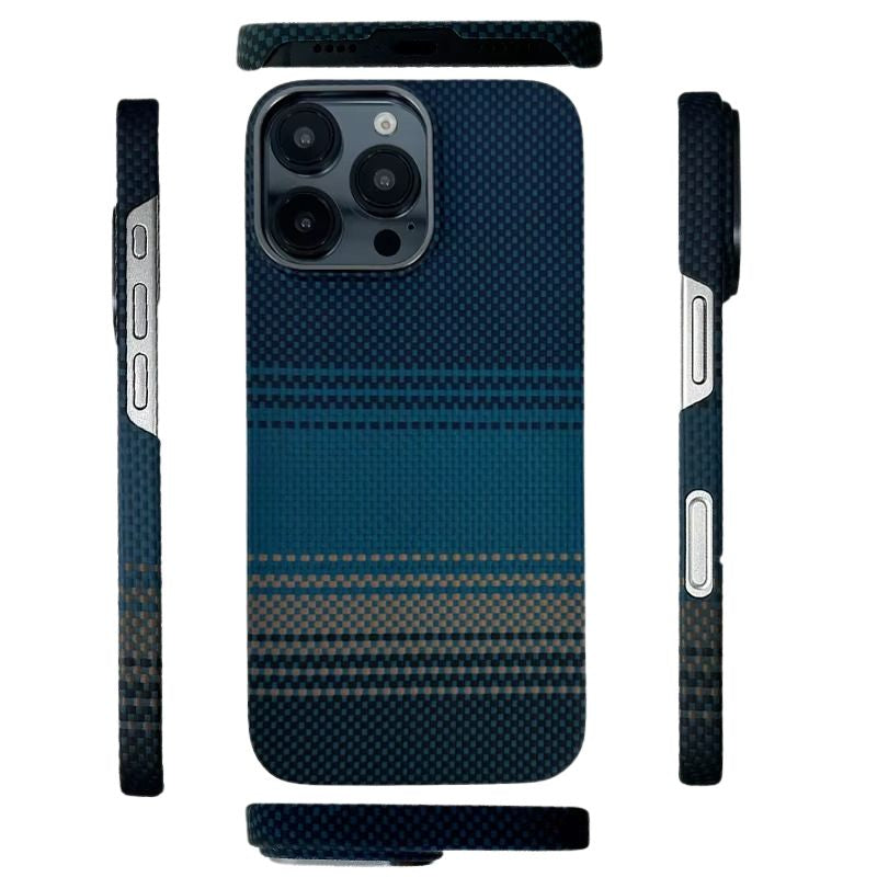 Premium iPhone Case Carbon Fiber Aramid Ultra-Thin Protective Cover Shockproof Anti-Fingerprint Full Back Lightweight MagSafe Compatible Design