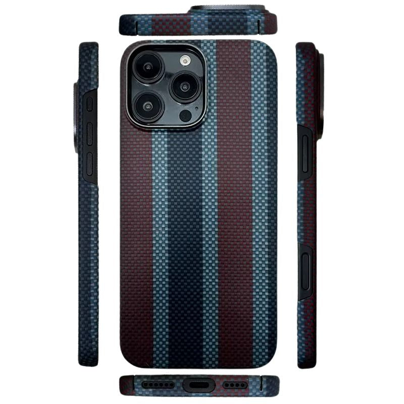Premium iPhone Case Carbon Fiber Aramid Ultra-Thin Protective Cover Shockproof Anti-Fingerprint Full Back Lightweight MagSafe Compatible Design