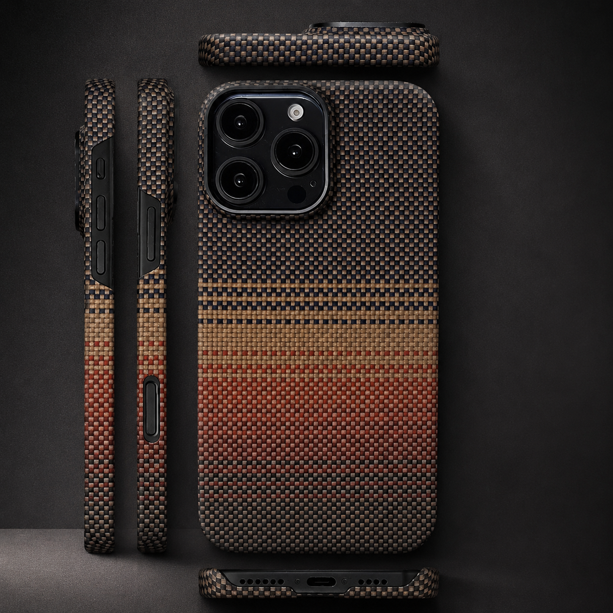 Premium iPhone Case Carbon Fiber Aramid Ultra-Thin Protective Cover Shockproof Anti-Fingerprint Full Back Lightweight MagSafe Compatible Design