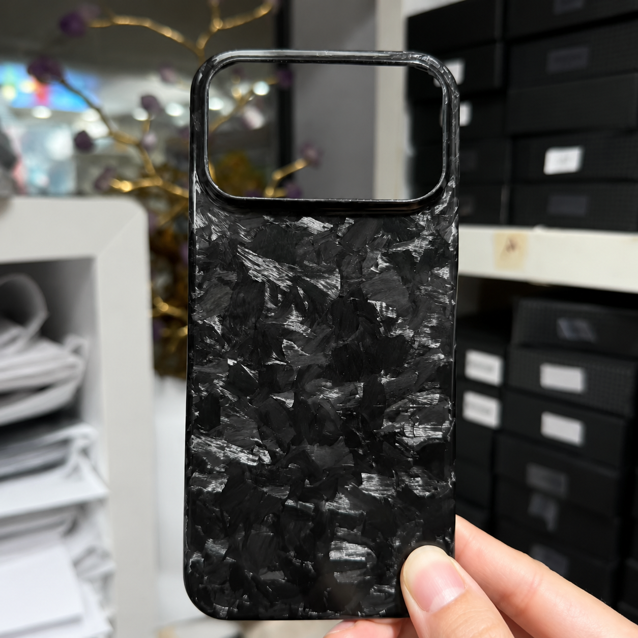 Premium iPhone Case Carbon Fiber Cover Shockproof Anti Fingerprint Non Slip Grip Ultra Thin Lightweight Durable Protective Case Business Design
