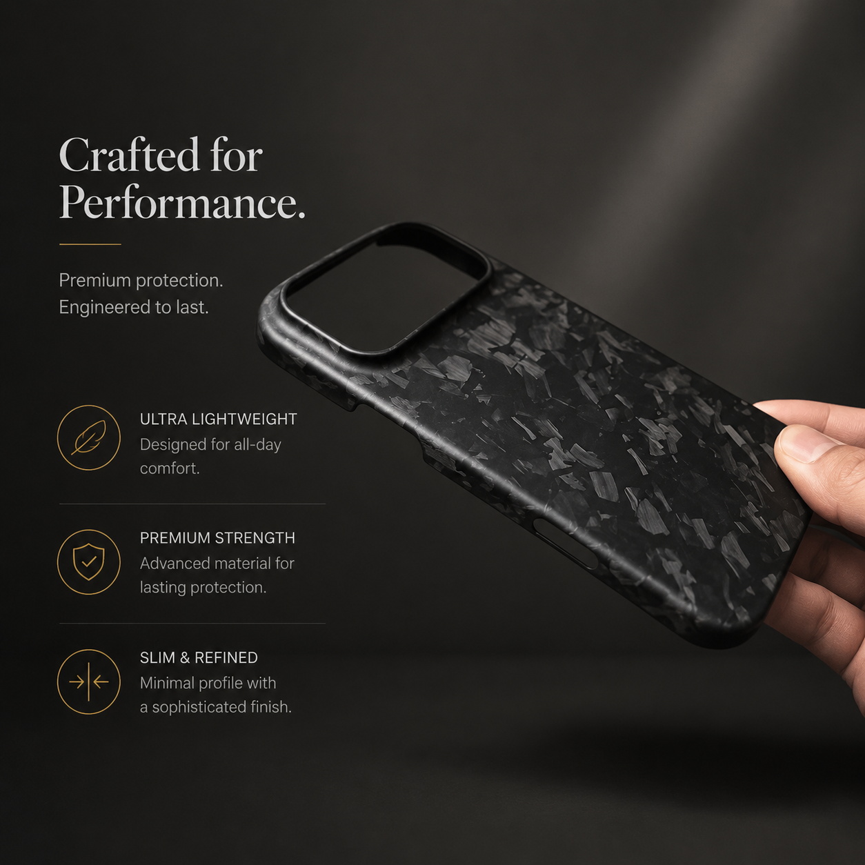 Premium iPhone Case Carbon Fiber Cover Shockproof Anti Fingerprint Non Slip Grip Ultra Thin Lightweight Durable Protective Case Business Design