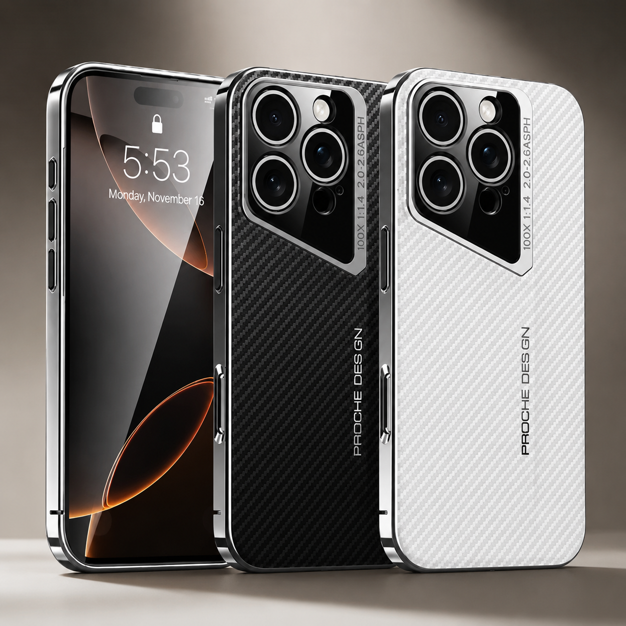 Premium iPhone Case Carbon Fiber Fighter-Style Electroplated Cover with Magnetic Shockproof Design, Anti-Fingerprint Non-Slip Full-Coverage Protection
