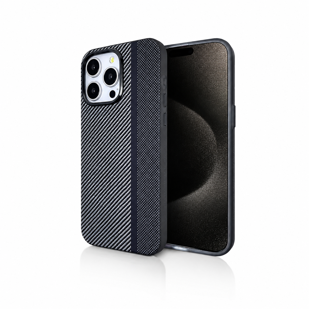 Premium iPhone Case Carbon Fiber Magnetic Cover Metal Camera Frame MagSafe Compatible Shockproof Airbag Corners Anti Fingerprint Hybrid Protection