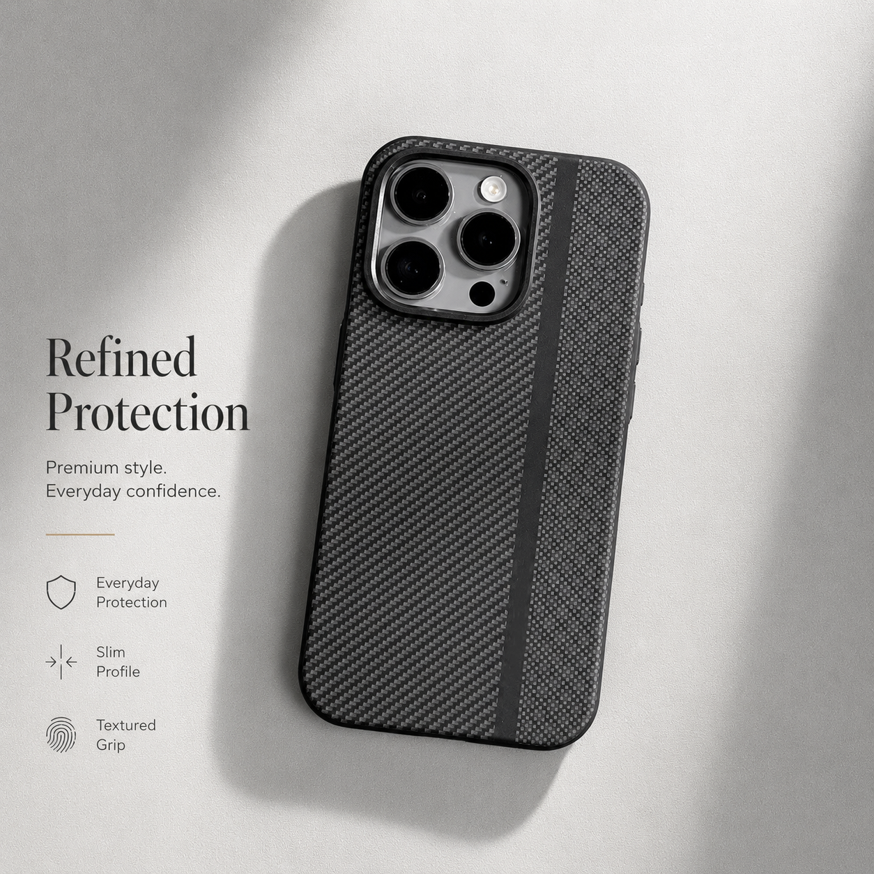 Premium iPhone Case Carbon Fiber Magnetic Cover Metal Camera Frame MagSafe Compatible Shockproof Airbag Corners Anti Fingerprint Hybrid Protection