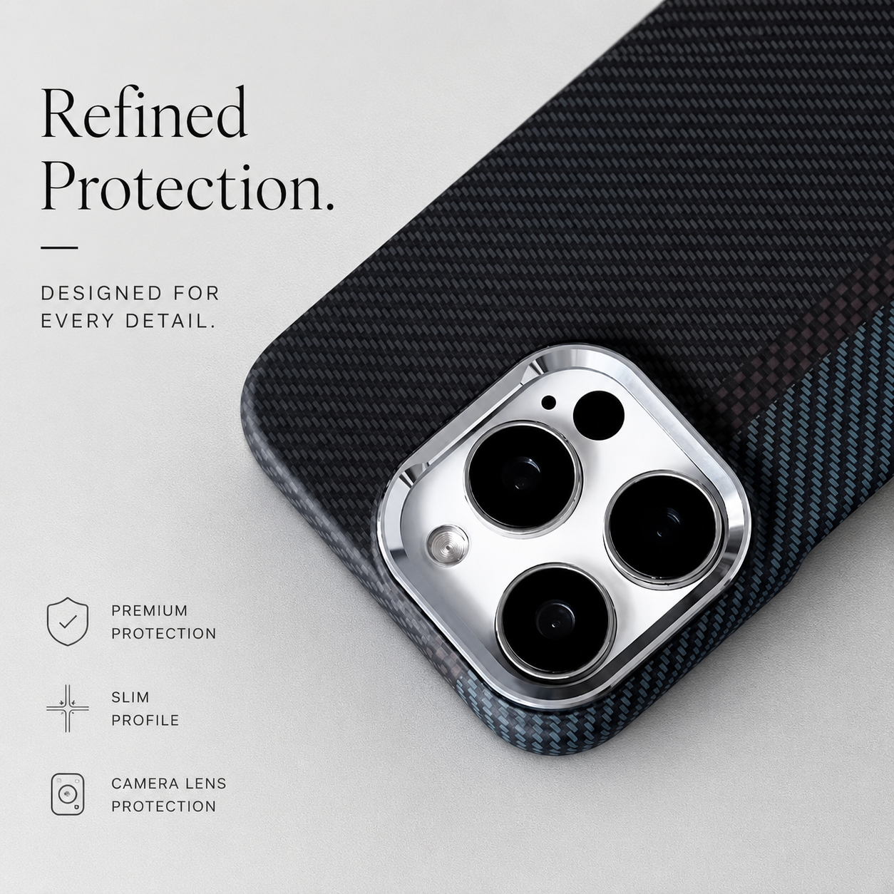 Premium iPhone Case Carbon Fiber Texture Magnetic Cover MagSafe Compatible Shock Absorbing PC TPU Hybrid Protective Case Slim Lightweight Design