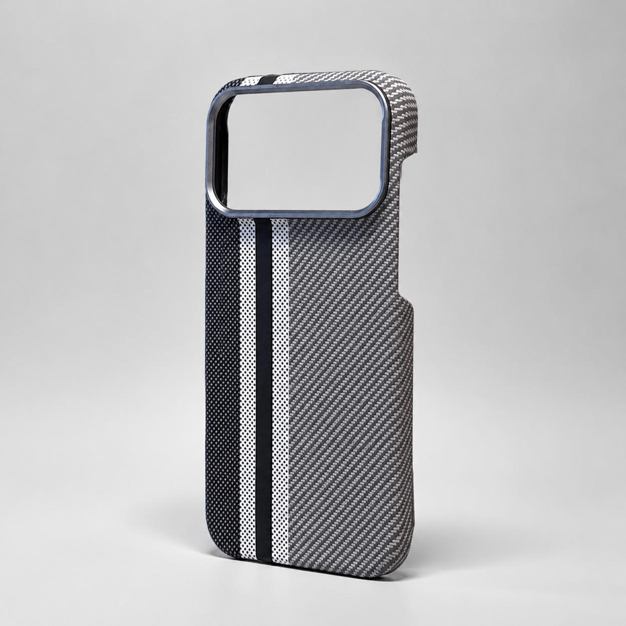 Premium iPhone Case Carbon Fiber Texture Magnetic Cover MagSafe Compatible Shock Absorbing PC TPU Hybrid Protective Case Slim Lightweight Design