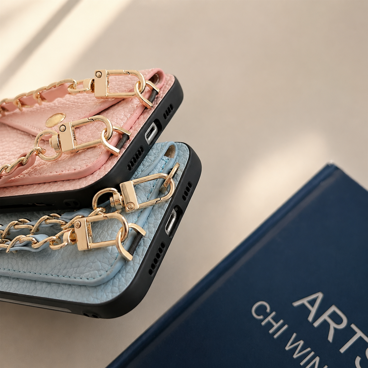 Premium iPhone Case Crossbody Wallet Cover Card Holder PU Leather Protective Case Chain Strap Lanyard Design Shockproof Anti Scratch Everyday Carry