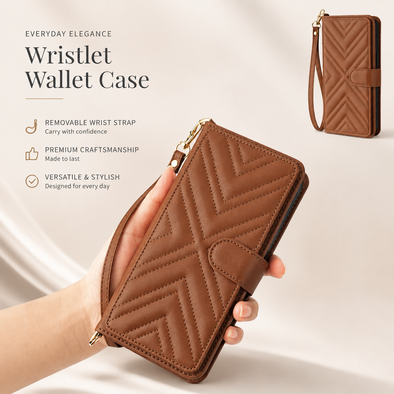 Premium iPhone Case Crossbody Wallet Cover PU Leather Card Holder Magnetic Closure Shoulder Strap Shockproof Full Protection Organizer Carrying