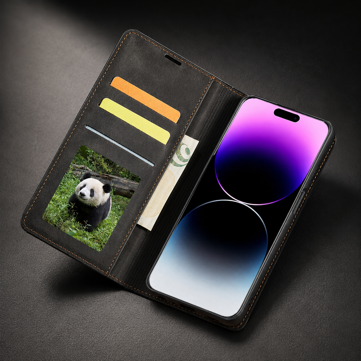 Premium iPhone Case Flip Wallet MagSafe Compatible Leather Card Holder Magnetic Closure Shockproof Protective Cover Camera Lens Protection Stand Function