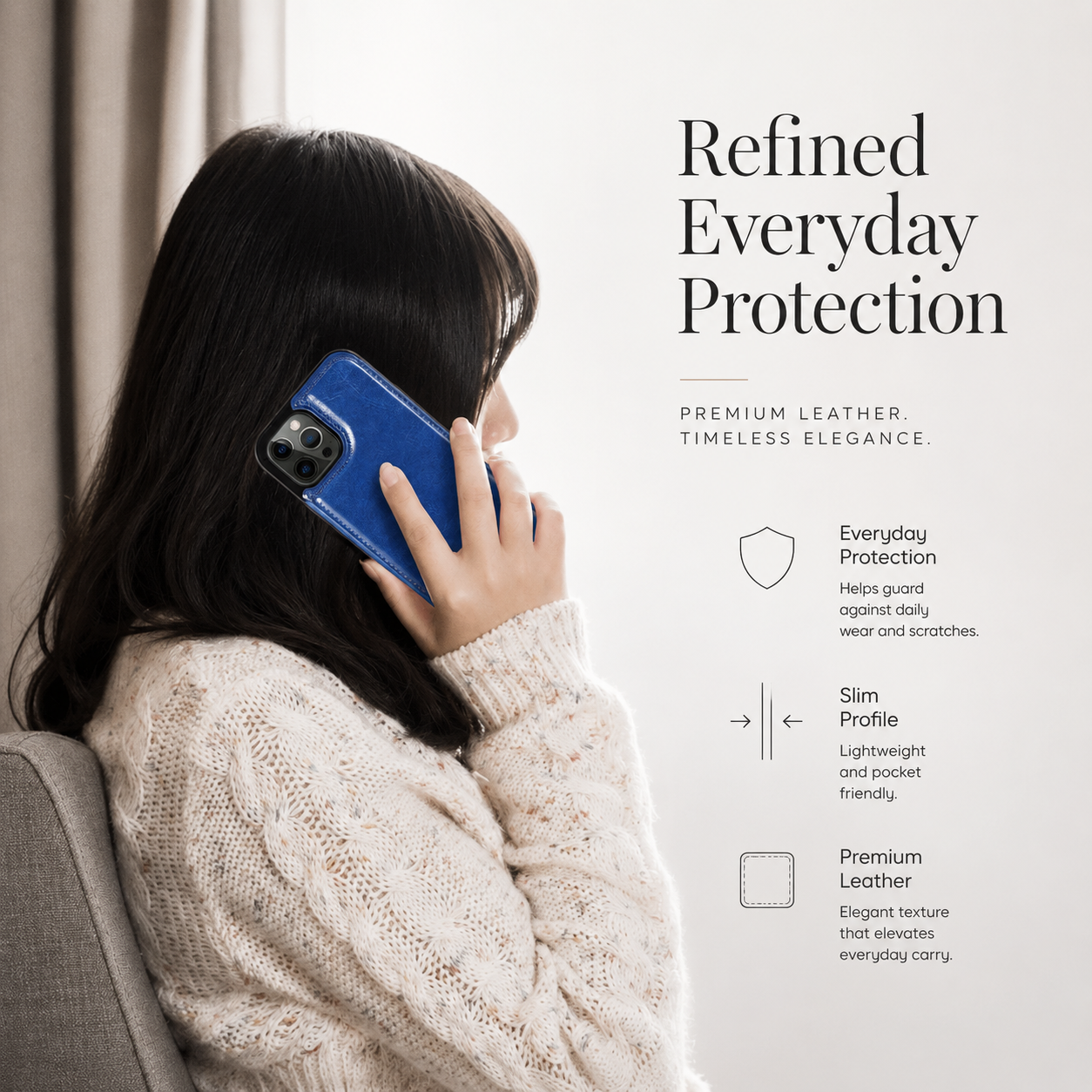 Premium iPhone Case Flip Wallet MagSafe Compatible Leather Card Holder RFID Blocking Magnetic Shockproof Protective Cover Camera Lens Protection Stand Function