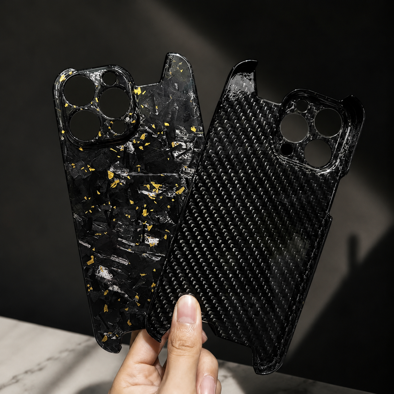 Premium iPhone Case Forged Carbon Fiber Cover with Ultra Thin Design, Lightweight Protection, Secure Grip, Camera Lens Protection and Scratch Resistant Build