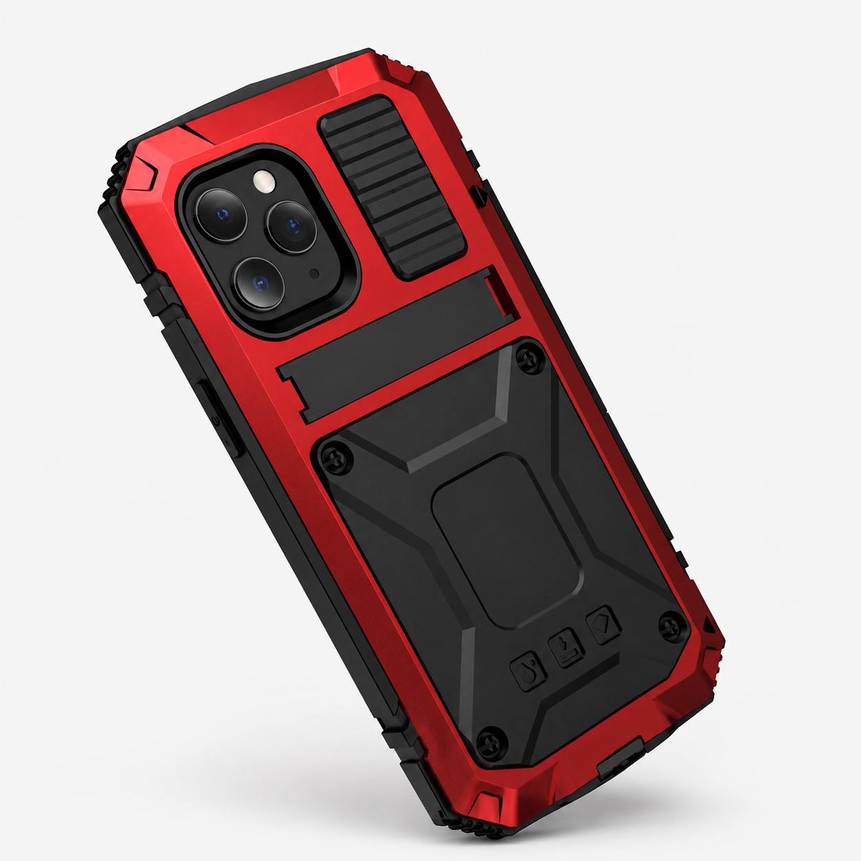 Premium iPhone Case Full Body Aluminum Metal Design with Camera Lens Protection, Built In Screen Guard, Shockproof Dustproof Structure and Secure Grip