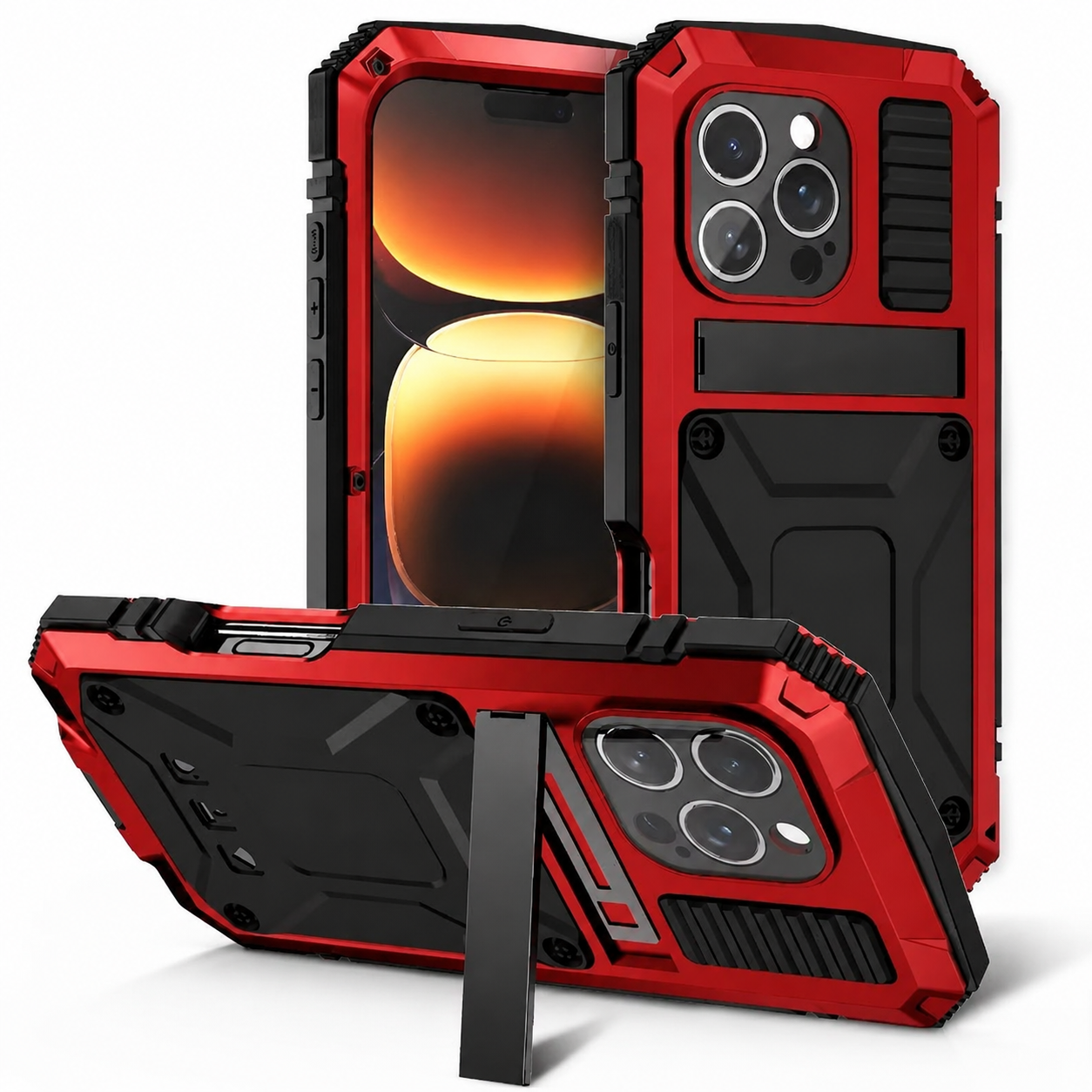 Premium iPhone Case Full Body Armor Design with Built In Screen Guard, Camera Lens Protection, Heavy Duty Shockproof Rugged Construction and Secure Grip