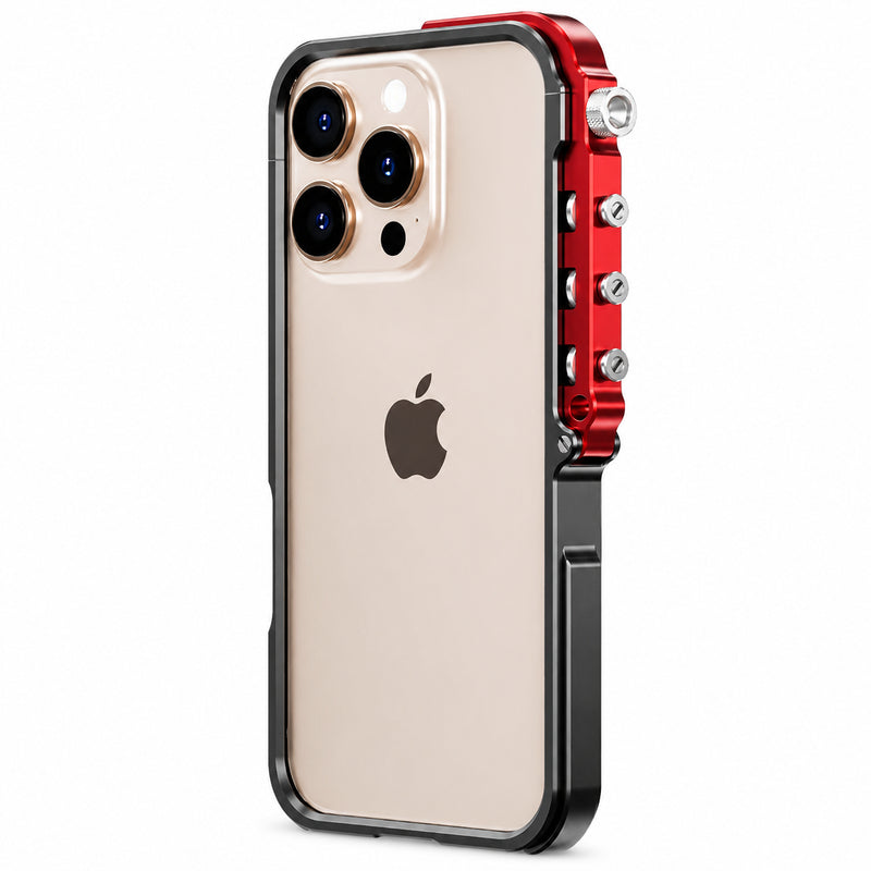Premium iPhone Case Full Metal Mechanical Mecha Design with Camera Lens Protection, Shockproof Aluminum Construction, Lightweight Lanyard Support