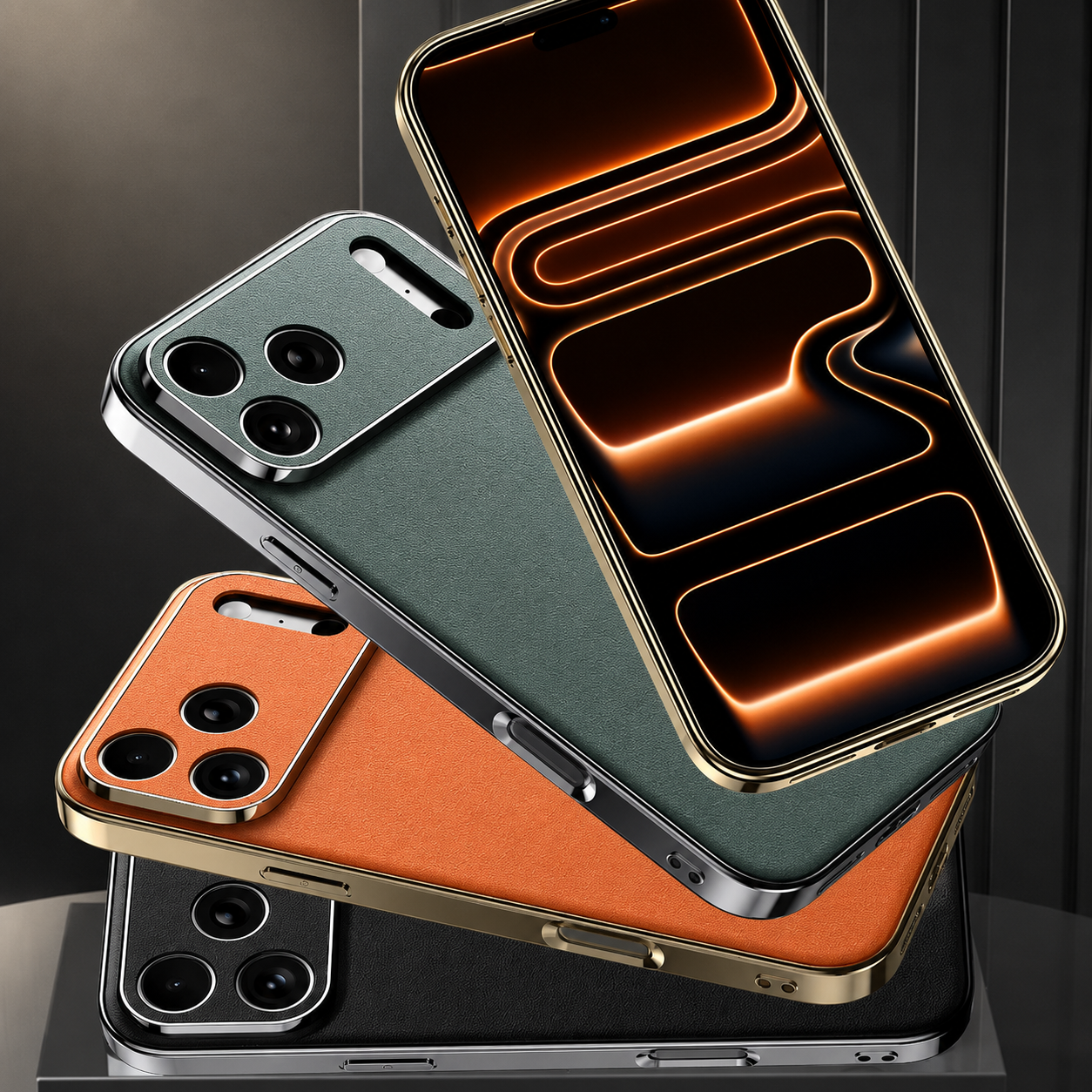 Premium iPhone Case Genuine Cowhide Leather Protective Cover Camera Lens Protection Shockproof Anti Slip Matte Finish Slim Design