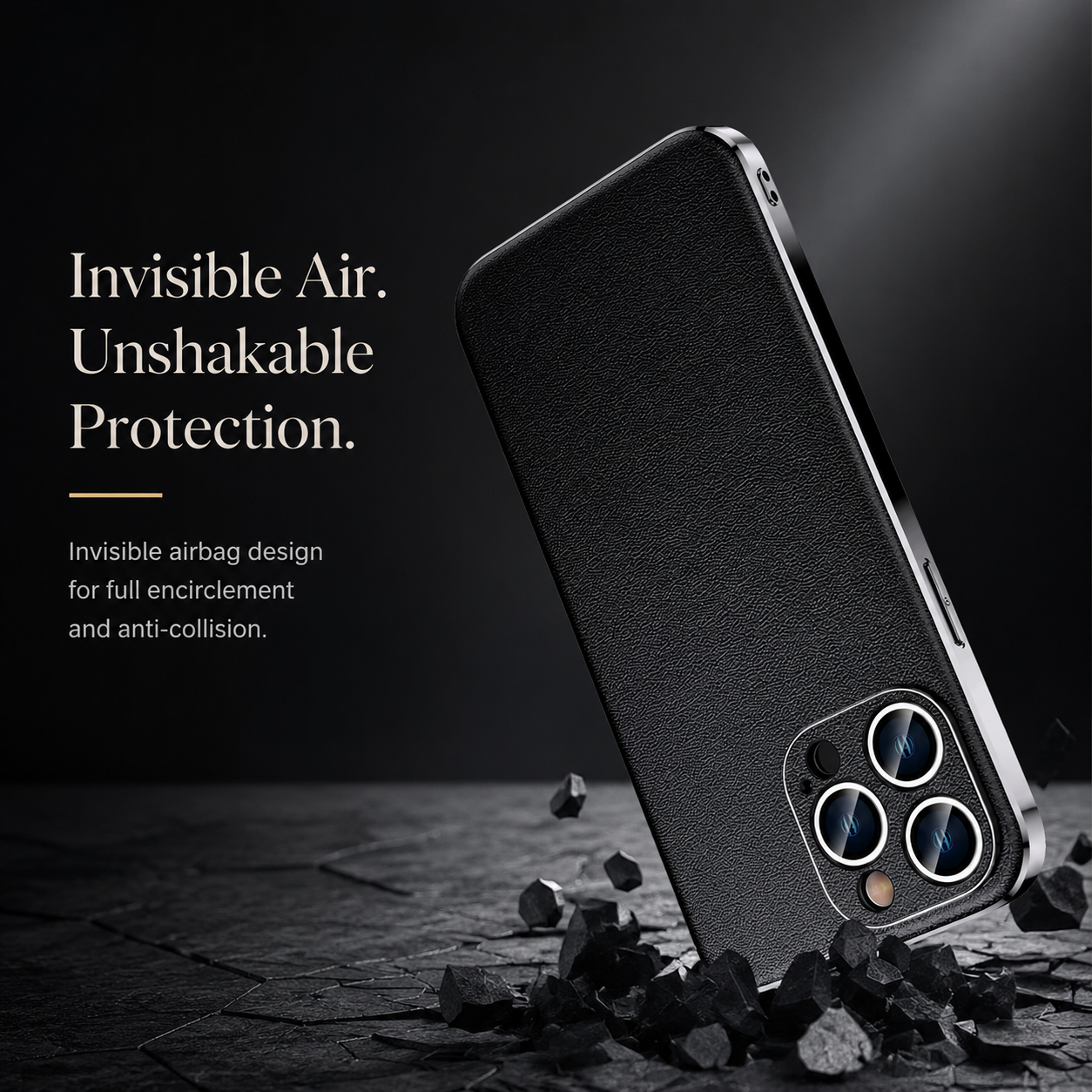 Premium iPhone Case Genuine Cowhide Leather Protective Cover Plating Frame Full Camera Lens Guard Shockproof TPU Edge Scratch Resistant Texture