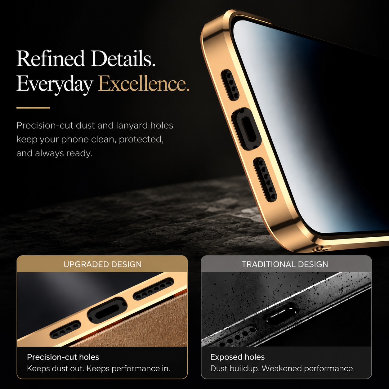 Premium iPhone Case Genuine Cowhide Leather Protective Cover Plating Frame Full Camera Lens Guard Shockproof TPU Edge Scratch Resistant Texture