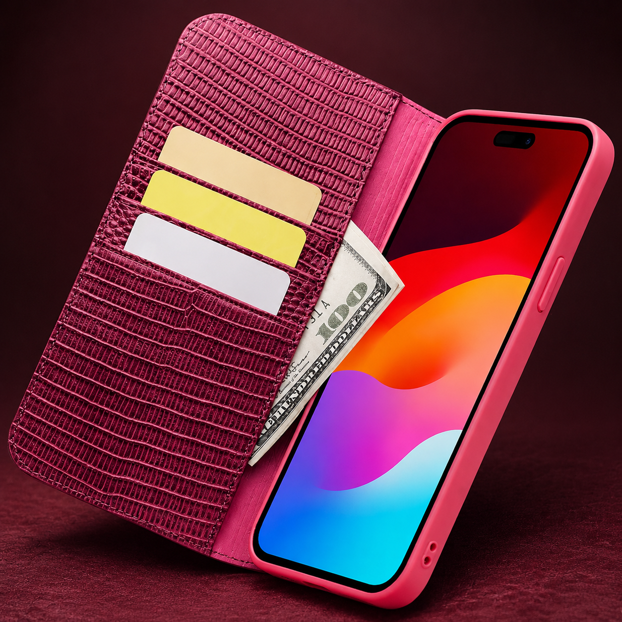 Premium iPhone Case Genuine Leather Flip Cover Card Holder Protective Case Camera Lens Protection Shockproof Ultra Slim Anti Fingerprint Everyday Design