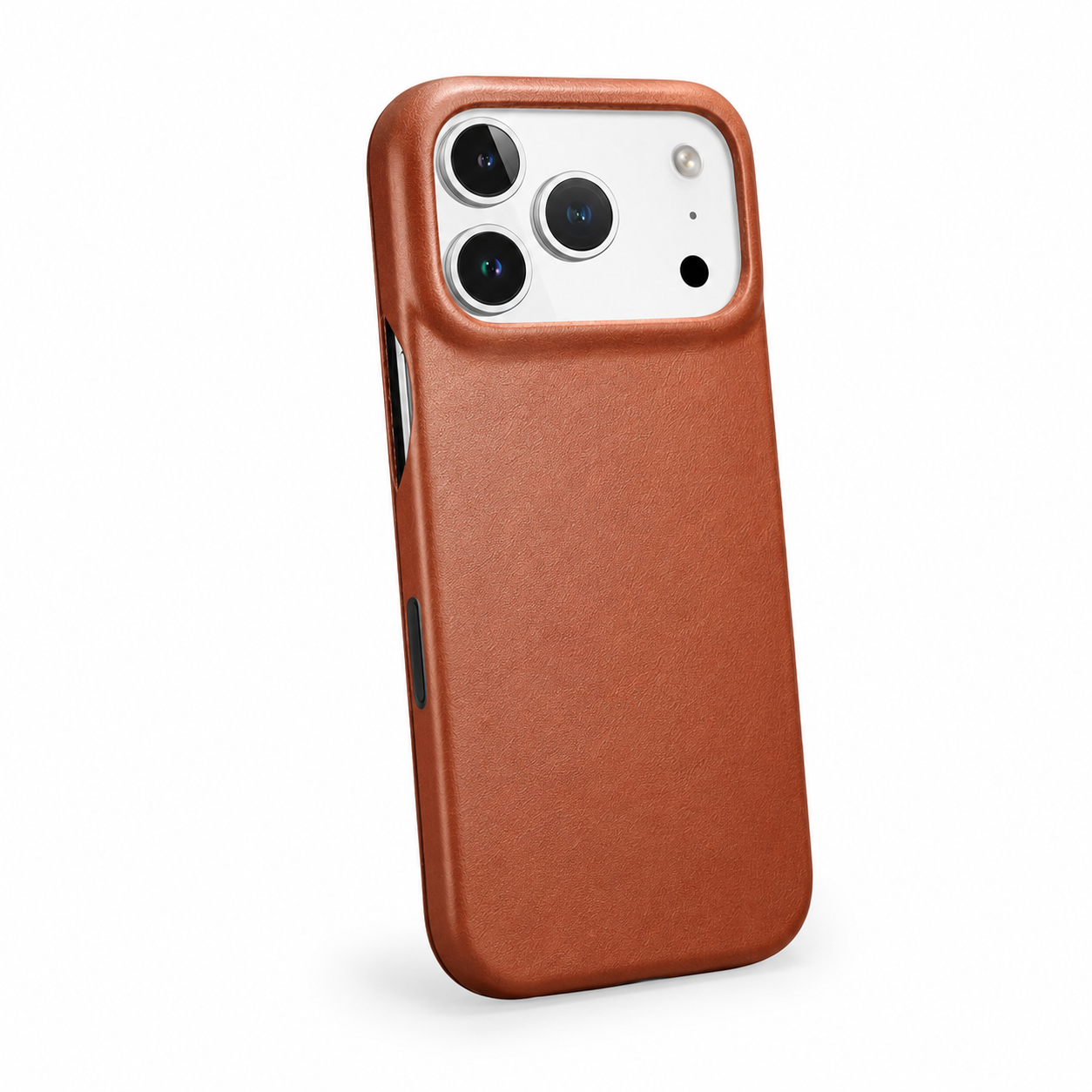 Premium iPhone Case Genuine Leather Folio Cover with Magnetic Closure, Camera Lens Protection, Wireless Charging Support and Shockproof Design