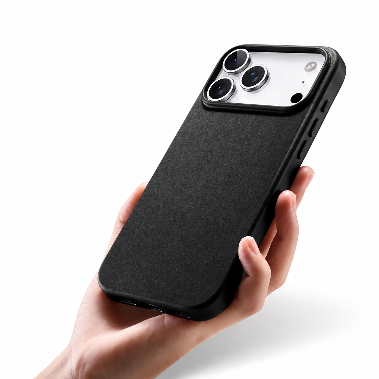 Premium iPhone Case Genuine Leather MagSafe Compatible Cover, Shockproof Full-Coverage Protection with Anti-Fingerprint Finish and Non-Slip Grip