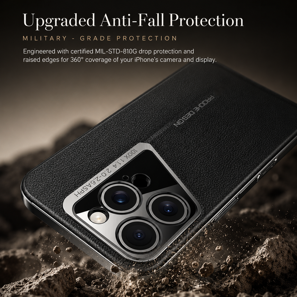 Premium iPhone Case Genuine Leather Protective Cover Camera Lens Protection Shockproof Anti Slip Grip Hard Back Slim Design