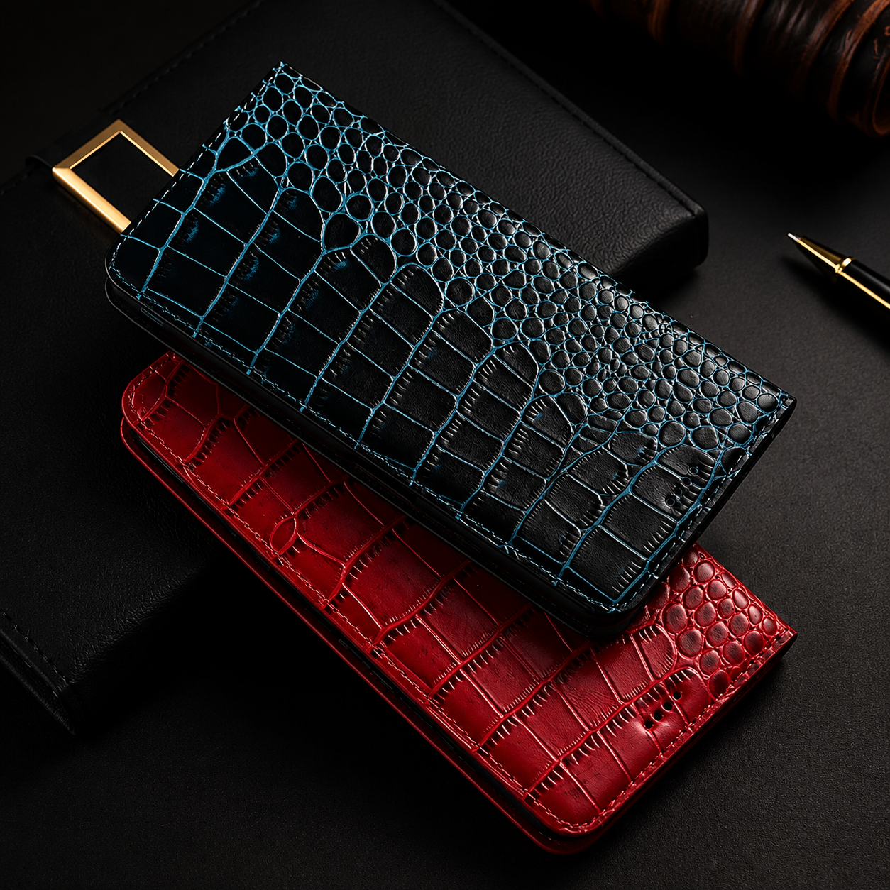 Premium iPhone Case Genuine Leather Wallet Cover Camera Lens Protection Magnetic Flip Kickstand Full Coverage Anti Scratch Non Slip Design