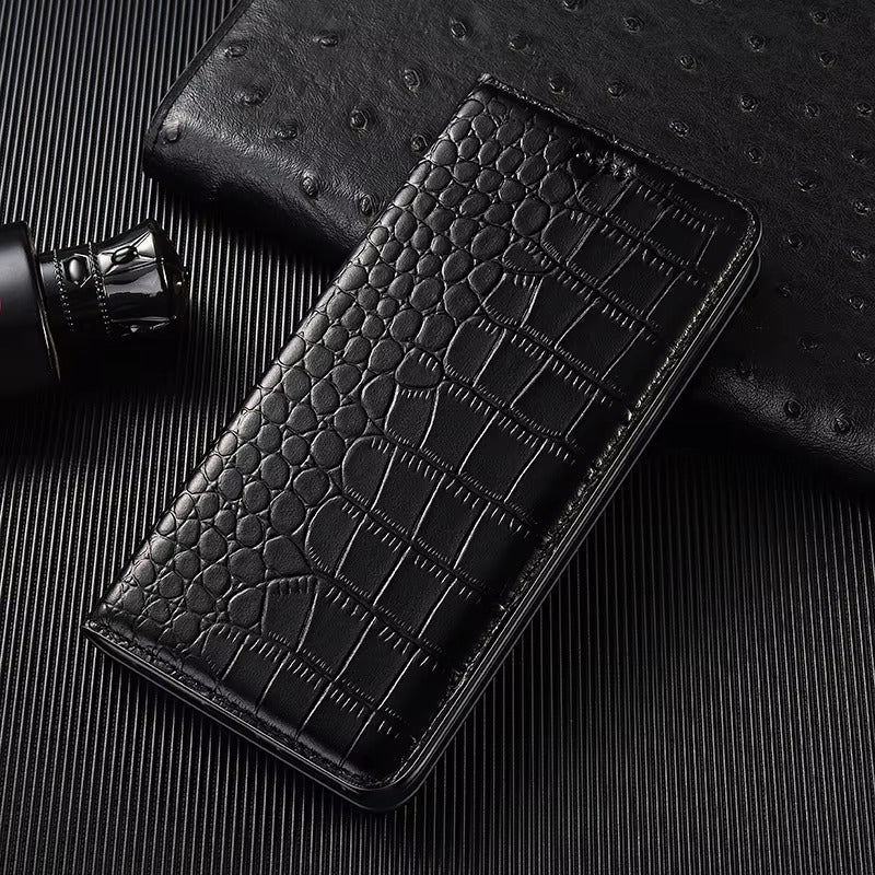 Premium iPhone Case Genuine Leather Wallet Cover Camera Lens Protection Magnetic Flip Kickstand Full Coverage Anti Scratch Non Slip Design