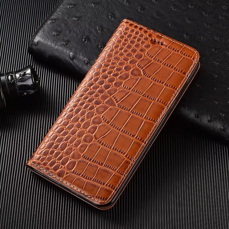 Premium iPhone Case Genuine Leather Wallet Cover Camera Lens Protection Magnetic Flip Kickstand Full Coverage Anti Scratch Non Slip Design