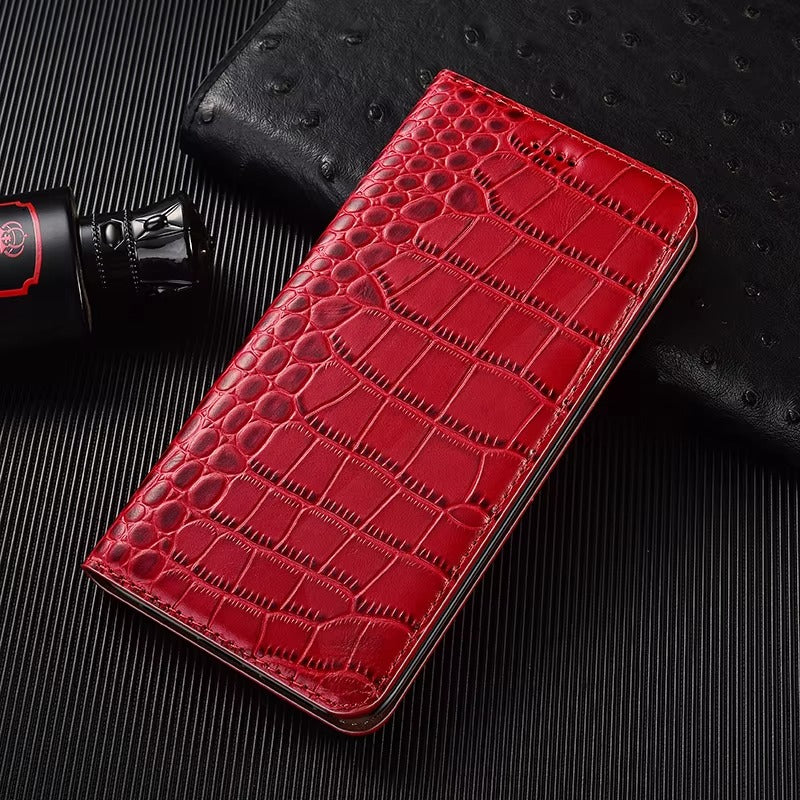Premium iPhone Case Genuine Leather Wallet Cover Camera Lens Protection Magnetic Flip Kickstand Full Coverage Anti Scratch Non Slip Design