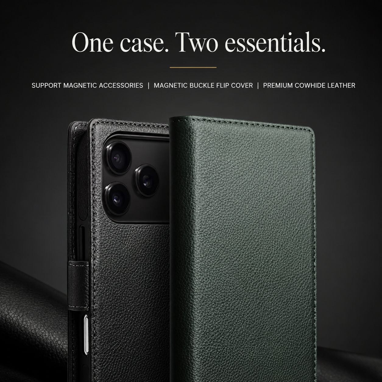 Premium iPhone Case Genuine Leather Wallet Cover Card Holder Flip Stand Protective Case Shockproof Ultra Slim Design Anti Fingerprint Everyday Carry