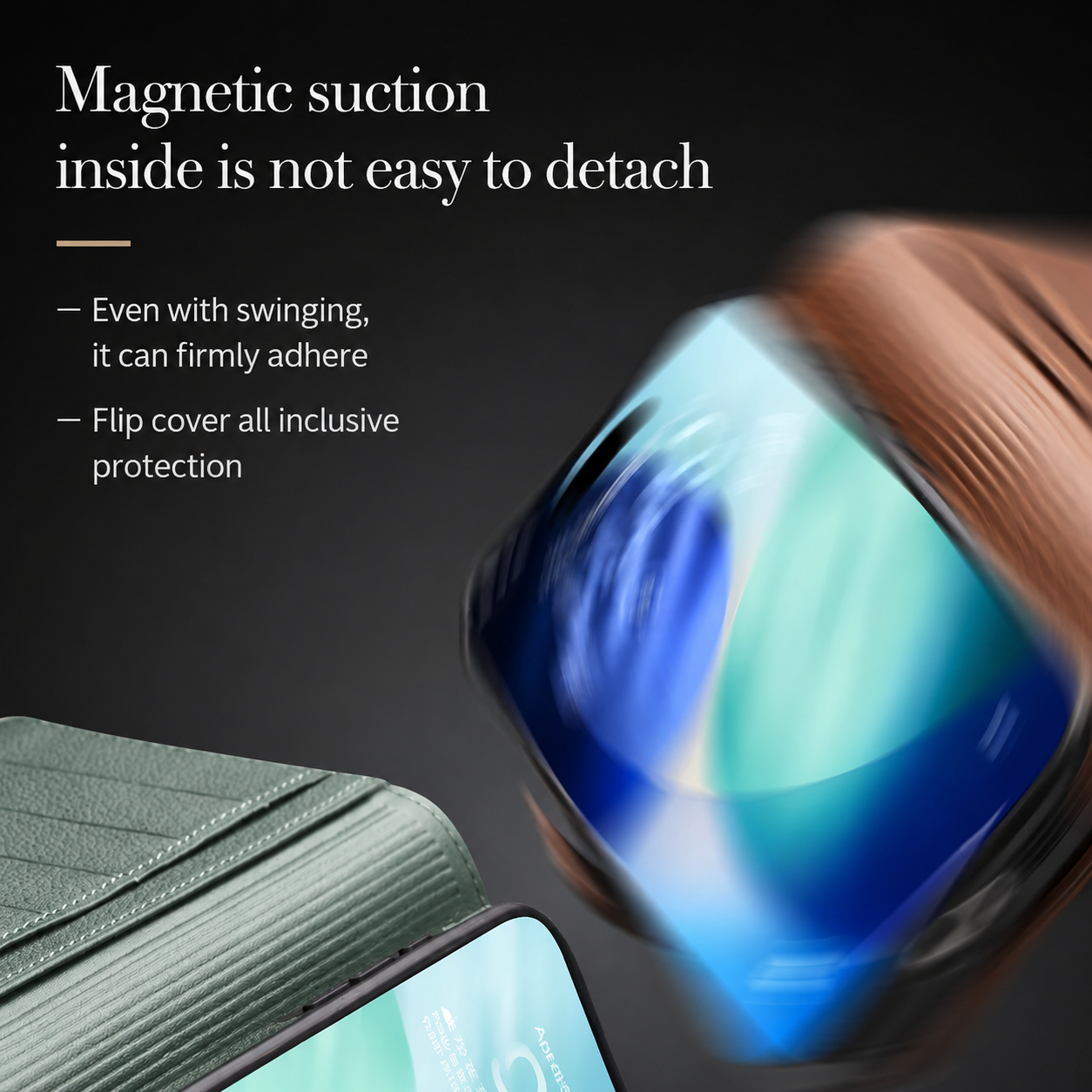 Premium iPhone Case Genuine Leather Wallet Flip Cover Card Holder Shockproof Protective Case Horizontal Stand Function Slim Lightweight Design