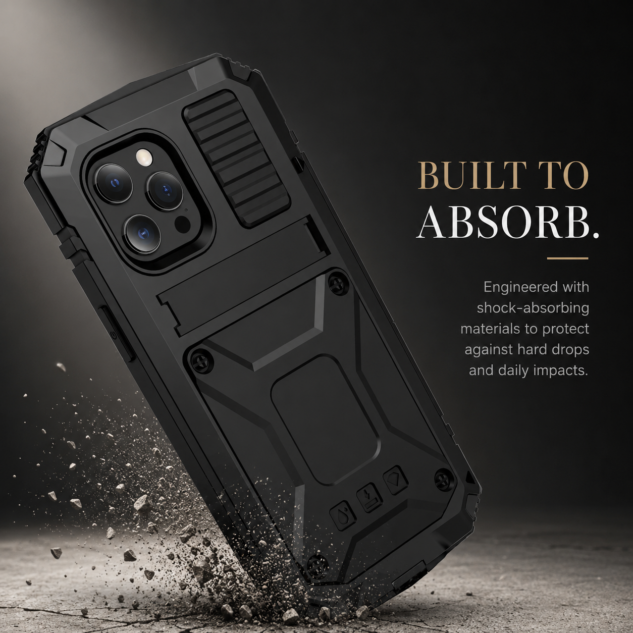 Premium iPhone Case Heavy-Duty Aluminum Armor Cover MagSafe Compatible Shockproof Bumper Screen Guard Dustproof Anti-Fingerprint Secure Grip
