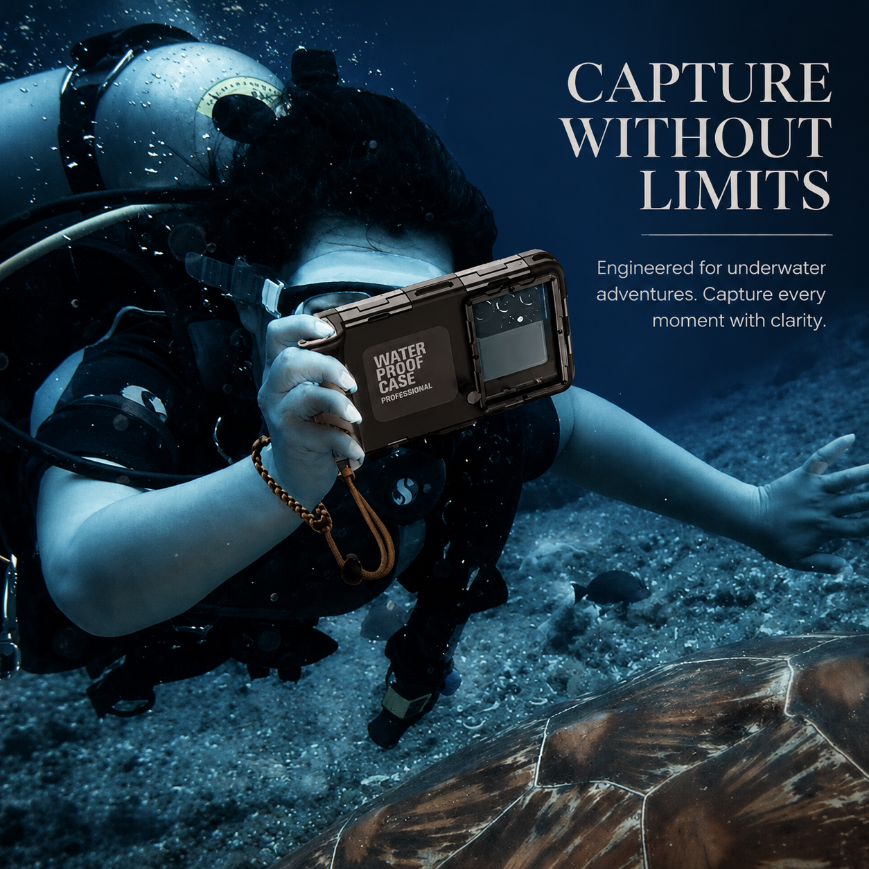 Premium iPhone Case IP68 Waterproof Diving Pouch with Camera Lens Protection, Shockproof PC TPU Construction, Underwater Photography Design