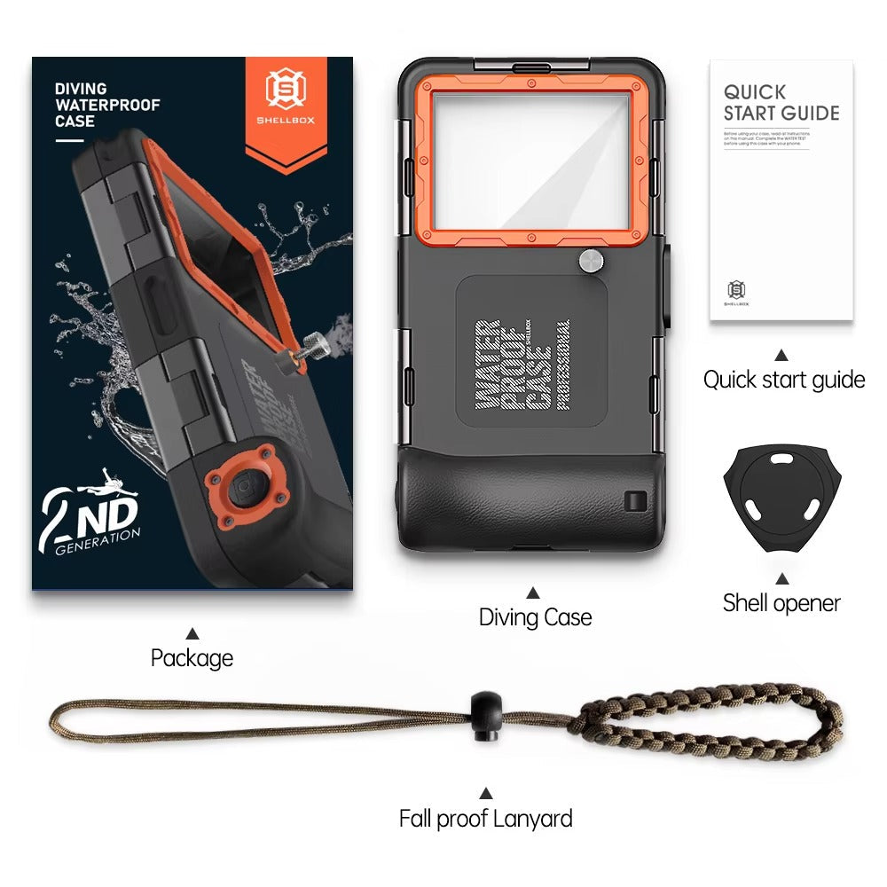 Premium iPhone Case IP68 Waterproof Diving Pouch with Camera Lens Protection, Shockproof PC TPU Construction, Underwater Photography Design