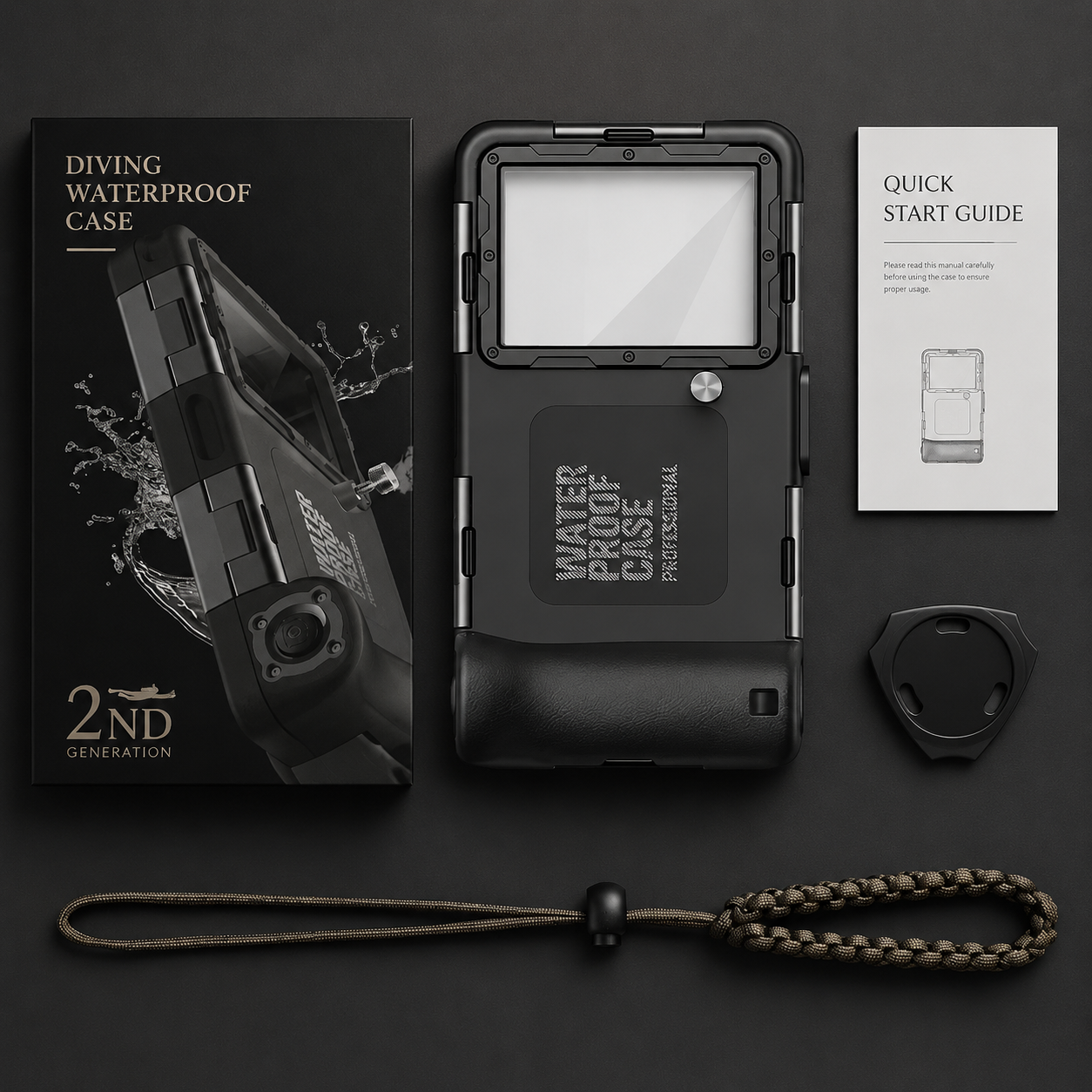 Premium iPhone Case IP68 Waterproof Protective Cover Full Body Shockproof Anti Scratch Sealed Enclosure Secure Lanyard Outdoor Durable Design