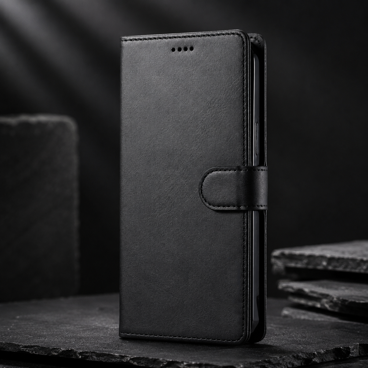 Premium iPhone Case Leather Wallet Flip Cover Card Slot Camera Lens Protection Magnetic Closure Shockproof Full Body Slim Design