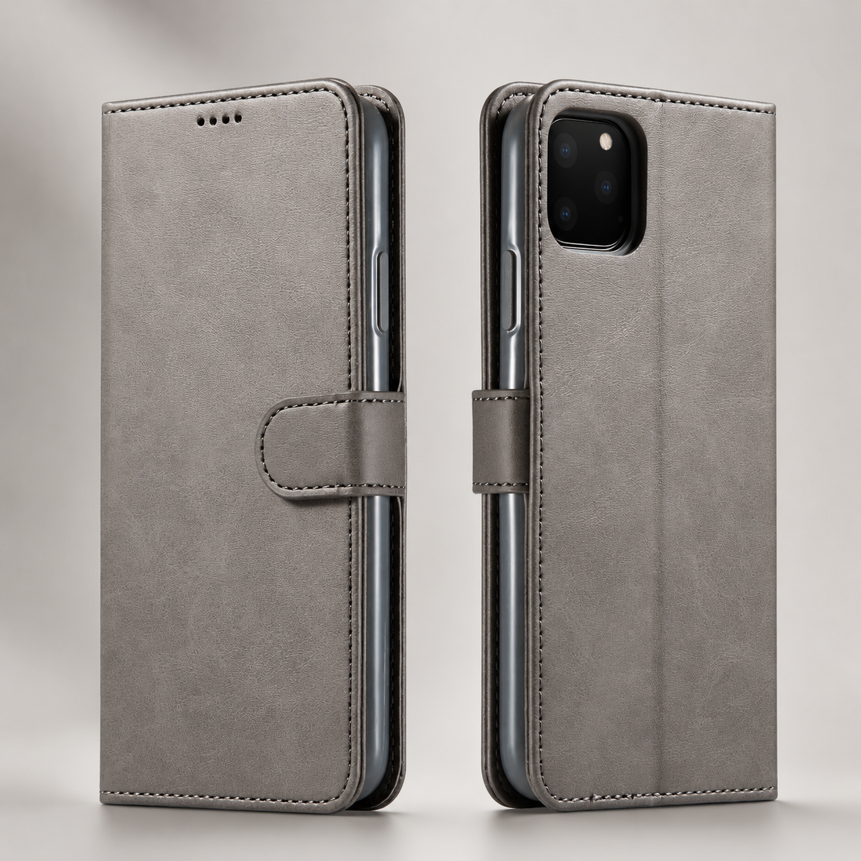 Premium iPhone Case Leather Wallet Flip Cover Card Slot Camera Lens Protection Magnetic Closure Shockproof Full Body Slim Design