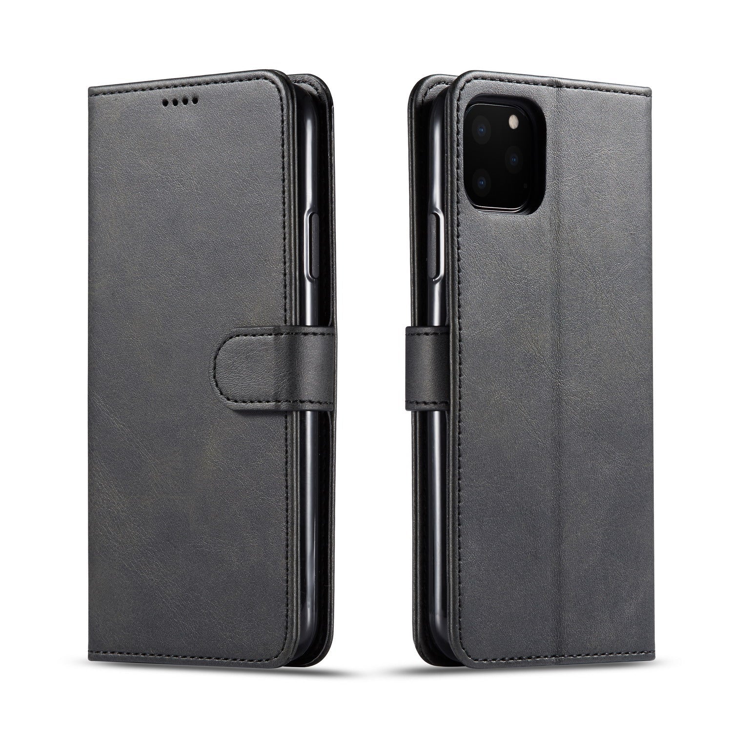Premium iPhone Case Leather Wallet Flip Cover Card Slot Camera Lens Protection Magnetic Closure Shockproof Full Body Slim Design