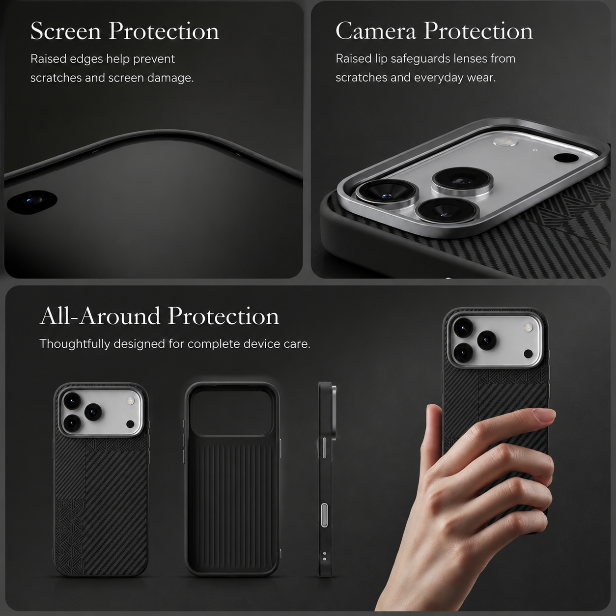 Premium iPhone Case MagSafe Compatible 3D Embossed Design with Camera Lens Protection, Shockproof Dual Layer Construction, Ultra Slim Matte Finish