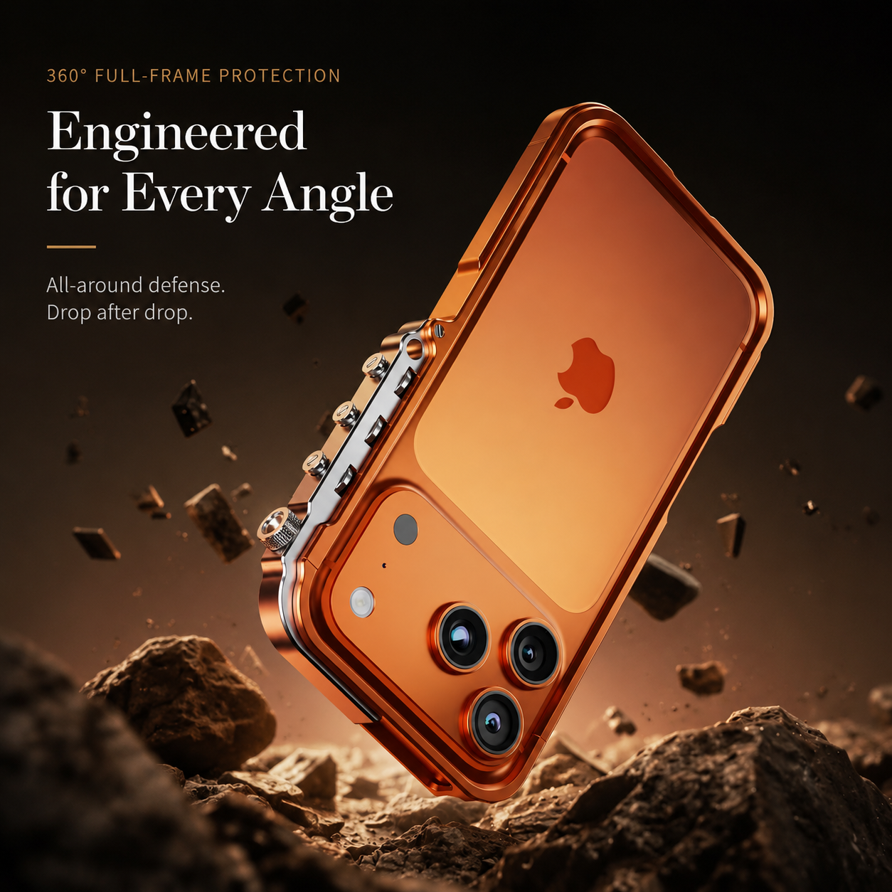 Premium iPhone Case MagSafe Compatible Aluminum Alloy Bumper with Camera Lens Protection, Shockproof Non Slip Design, Heat Dissipation Structure