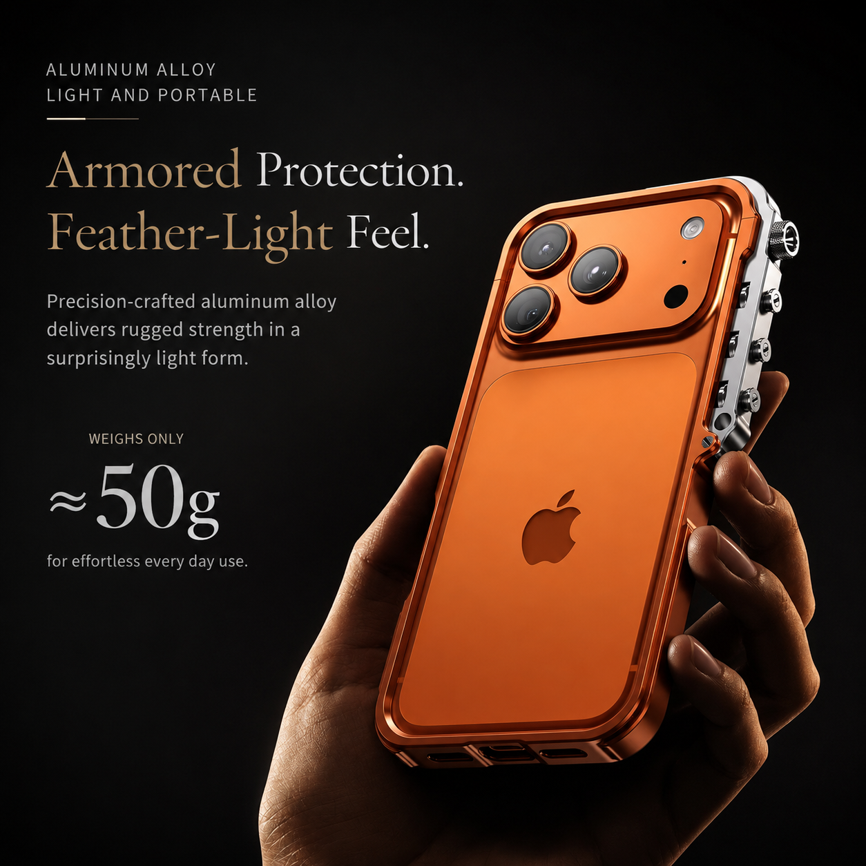 Premium iPhone Case MagSafe Compatible Aluminum Alloy Bumper with Camera Lens Protection, Shockproof Non Slip Design, Heat Dissipation Structure