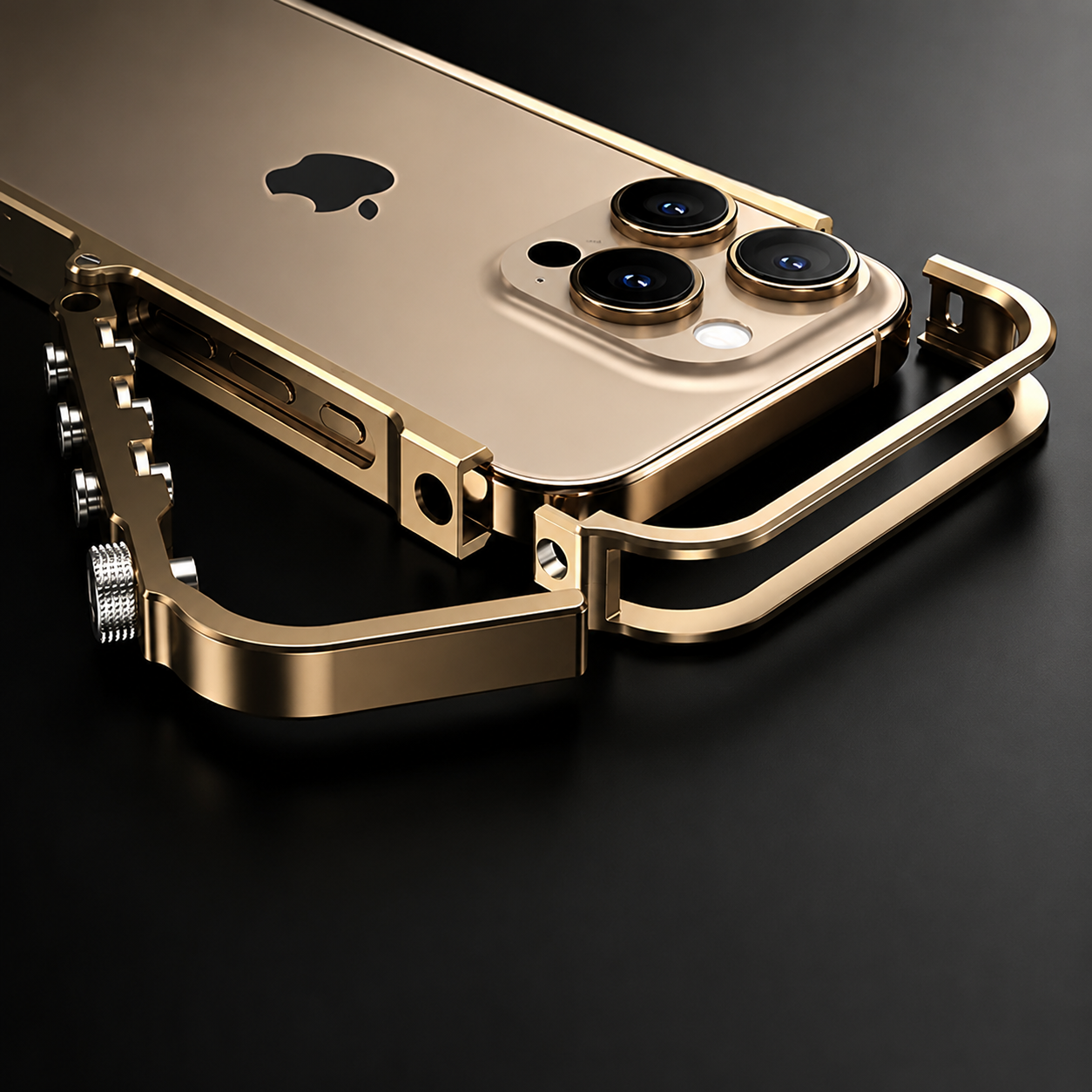 Premium iPhone Case MagSafe Compatible Aluminum Alloy Bumper with Camera Lens Protection, Shockproof Non Slip Design, Heat Dissipation Structure