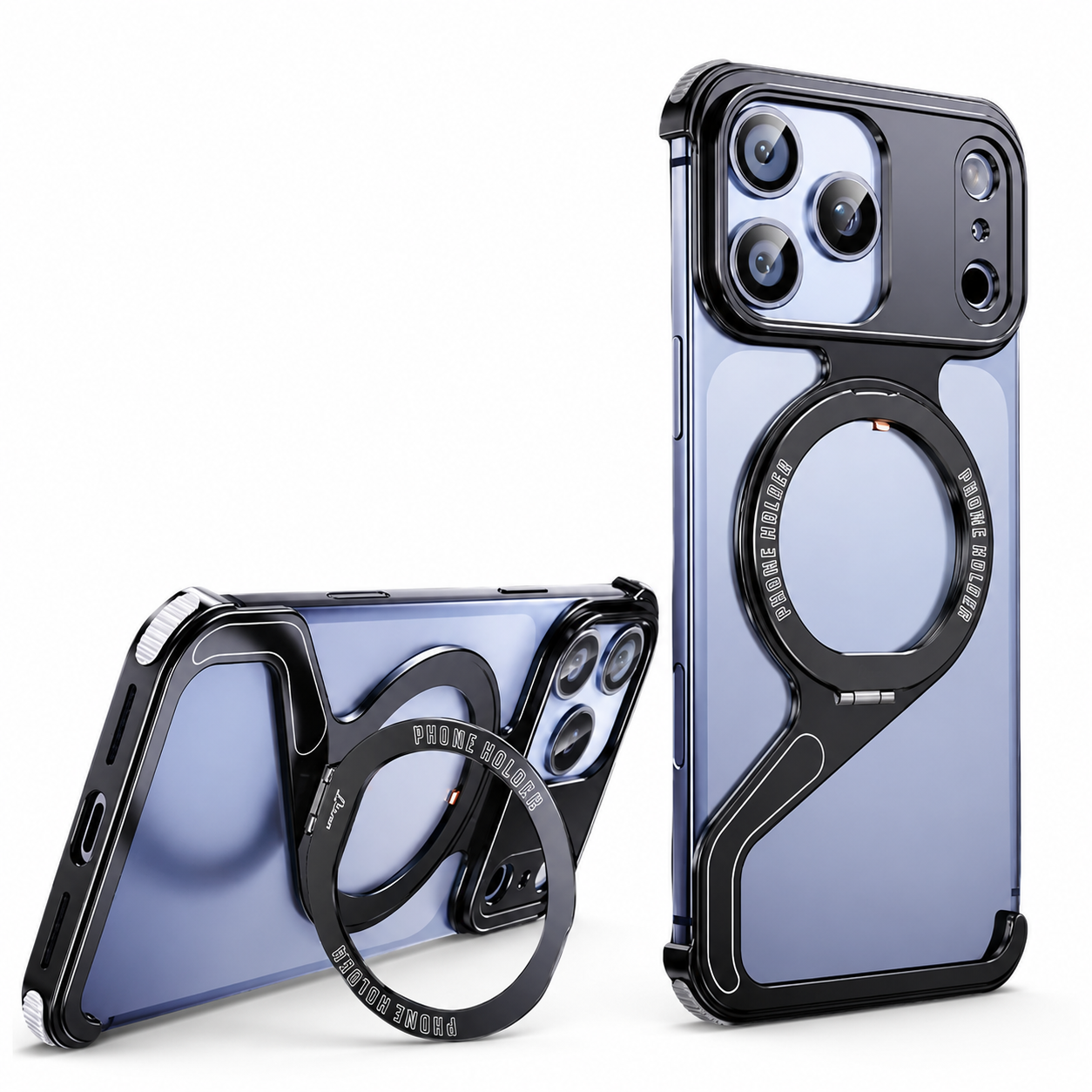 Premium iPhone Case MagSafe Compatible Aluminum Alloy Z Shape Frameless Magnetic Cover Metal Shockproof Anti Scratch Slim Minimal Edge Protection